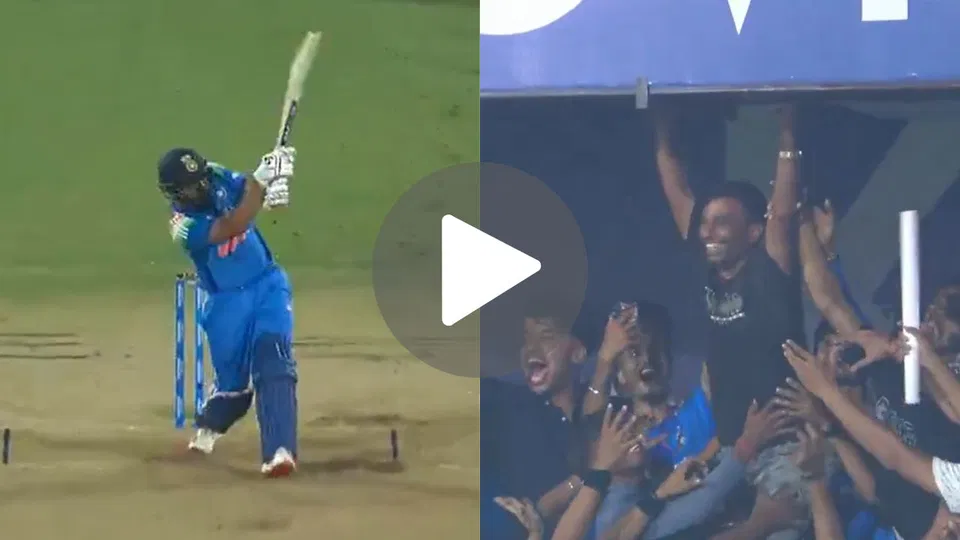 Watch - Rohit Sharma's Six Creates Chaos In Stands; Fans Fight For Ball